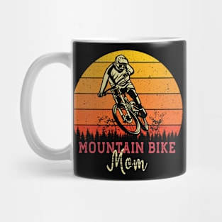 Vintage Mountain Bike Mom with Retro Sunset Mug